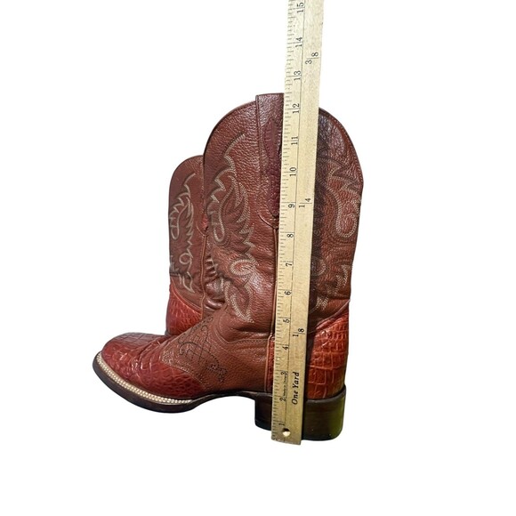 Admirable Western Cowboy Square Toe Leather Boots Sz 10.5 Mens Made Mexico Rodeo main image 13